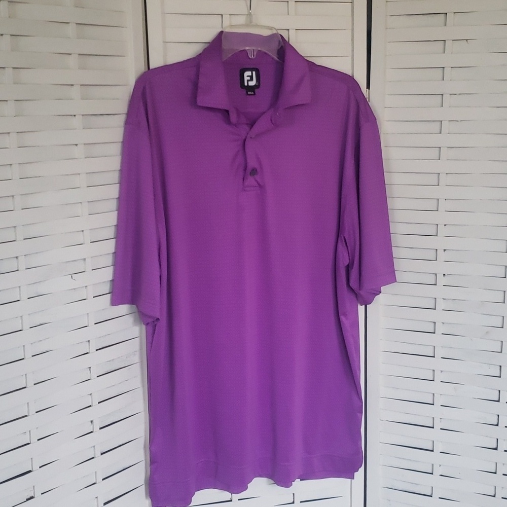 Foot Joy purple printed mens golf polo shirt L